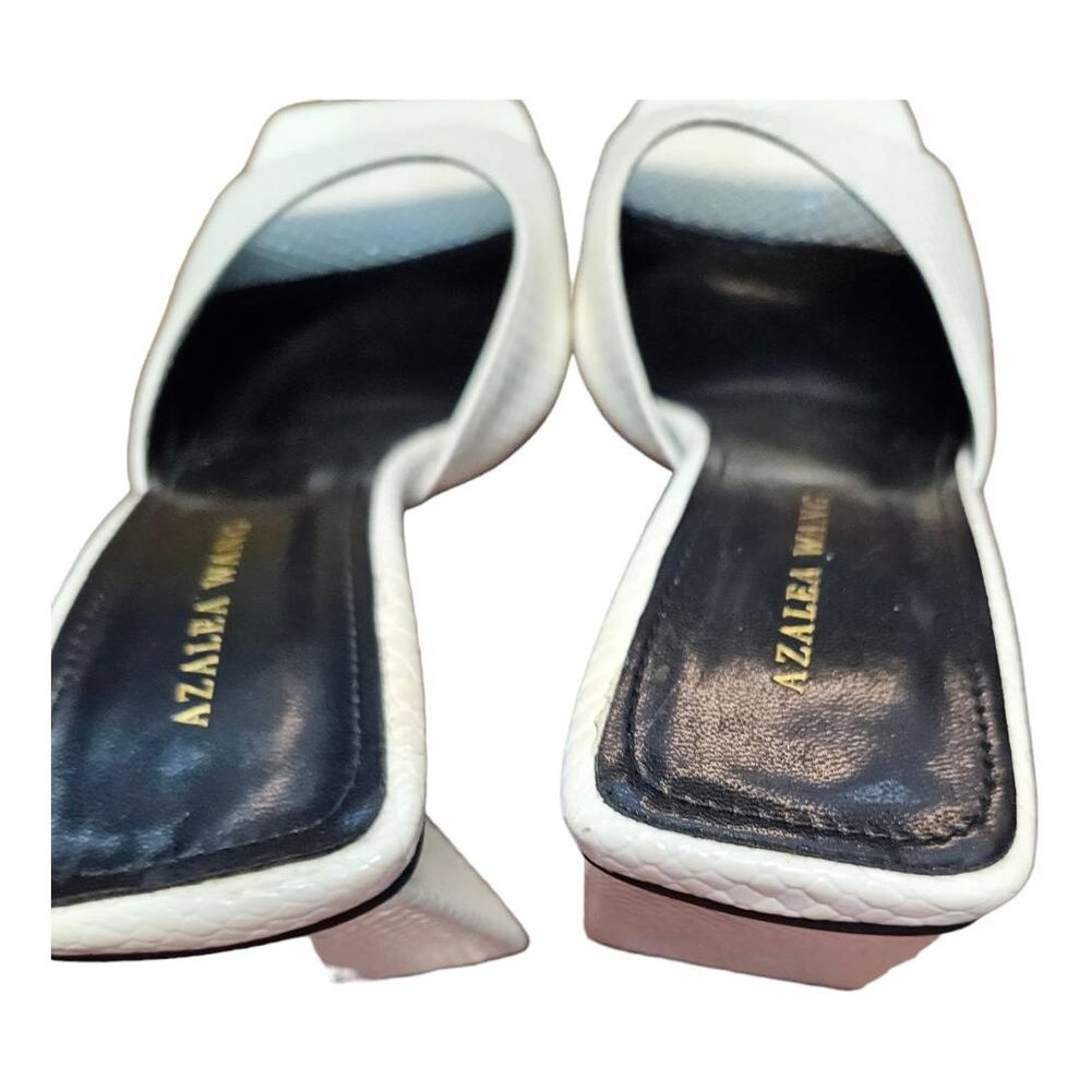 Azalea Wang White Textured Open Toe Mules Size 8.5 - Picture 6 of 10